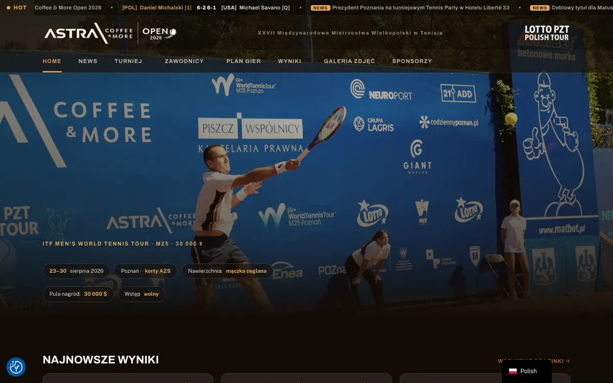 Strona główna astraopen.pl na komputerze