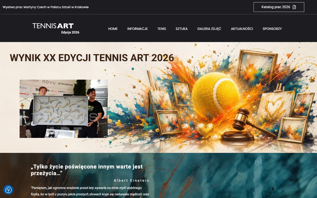 Strona główna tennisart.pl na komputerze